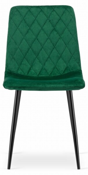 Set 4 kresiel TURIN - tmavozelený zamat