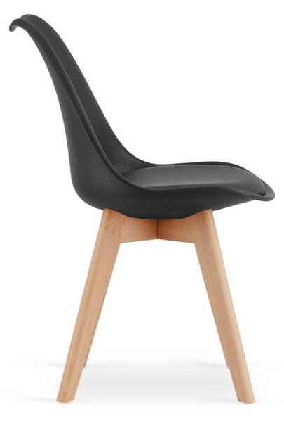 Jedálenská zostava stôl Artisan 80 X 80 čierne nohy + 4 stoličky MARK čierne/ prírodné nohy
