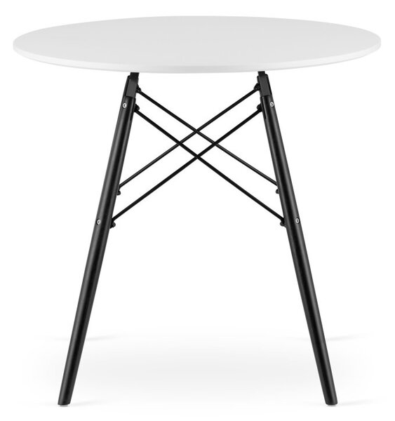 Jedálenský stôl 60 cm biely / čierne nohy