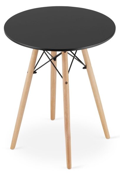 Jedálenský stôl 60 cm čierny/ hnedé nohy
