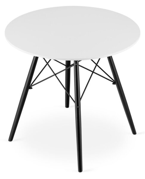Jedálenský stôl 60 cm biely / čierne nohy