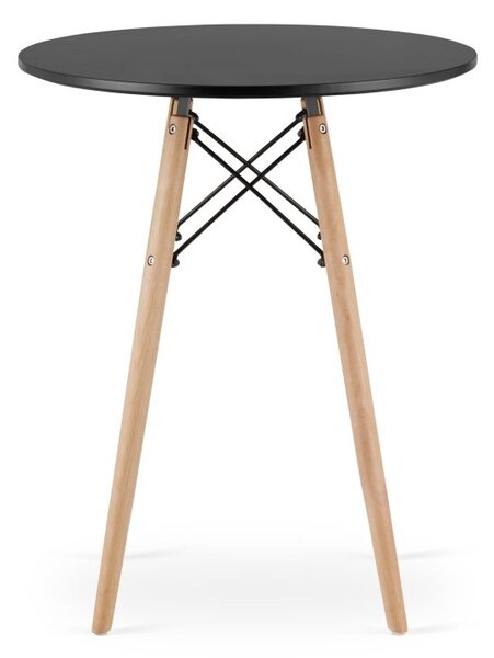 Jedálenský stôl 60 cm čierny/ hnedé nohy