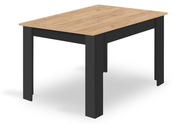 Jedálenská zostava stôl Artisan 120 x 80cm čierne nohy + 4 stoličky OSAKA čierne/ prírodné nohy