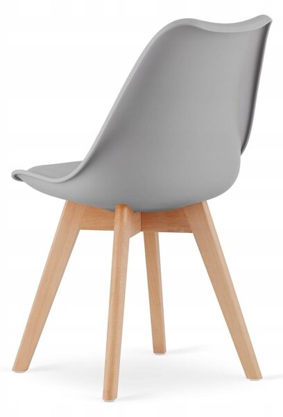 Jedálenská zostava TODI 60cm okrúhly stolový set biely+ 2 stoličky MARK sivé