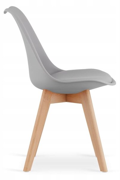 Jedálenská zostava TODI 60cm okrúhly stolový set biely+ 2 stoličky MARK sivé