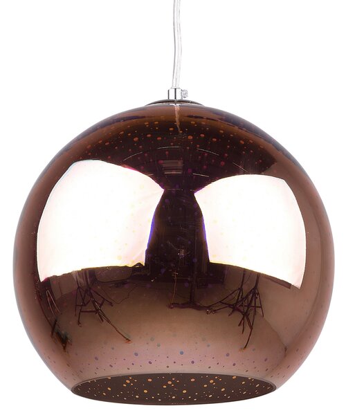Závesná lampa medená sklo reflexná okrúhle tienidlo efekt hviezdice ohňostroj na strop moderný glamour štýl obývačka spálňa