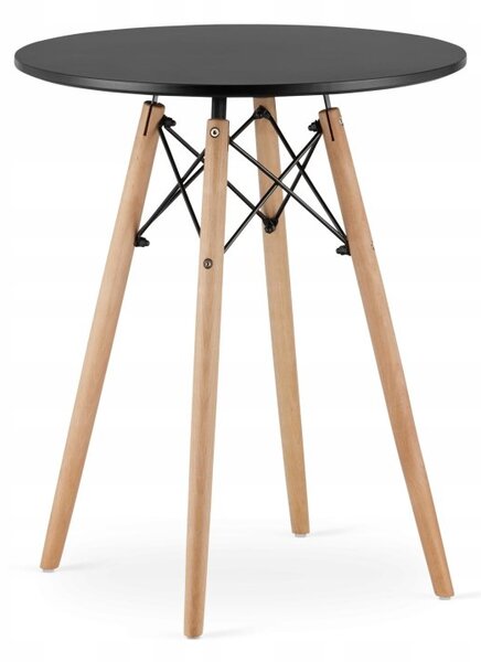 Jedálenská zostava TODI 60cm okrúhly stolový set čierny + 2 stoličky MARK čierne