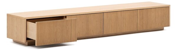 TV stolík v dekore duba v prírodnej farbe 200x30x40 cm Helvine – Kave Home