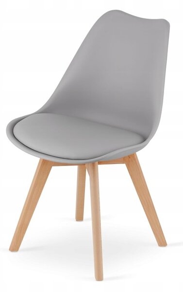 Jedálenská zostava TODI 60cm okrúhly stolový set biely+ 2 stoličky MARK sivé