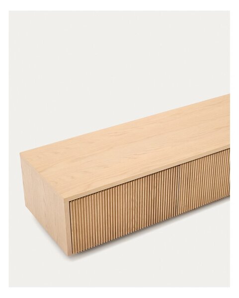 TV stolík v dekore duba v prírodnej farbe 200x30x40 cm Helvine – Kave Home
