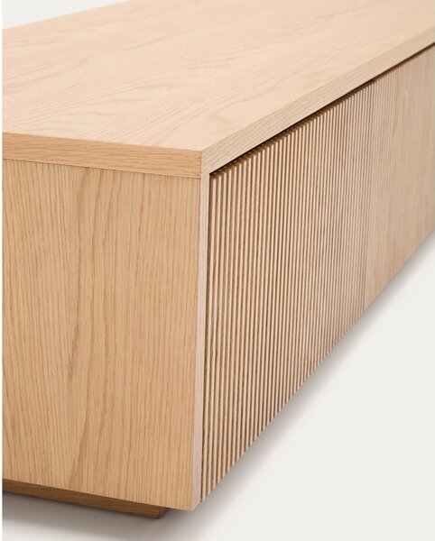 TV stolík v dekore duba v prírodnej farbe 200x30x40 cm Helvine – Kave Home