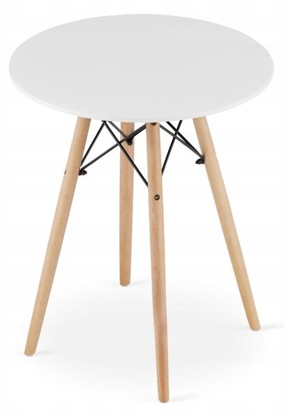 Jedálenská zostava TODI 60cm okrúhly stolový set biely + 2 stoličky OSAKA biele