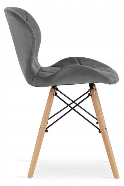 Jedálenská zostava TODI 60cm okrúhly stolový set čierny + 2 stoličky LAGO sivé