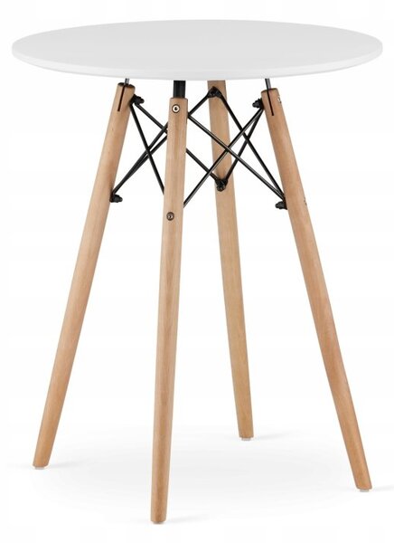 Jedálenská zostava TODI 60cm okrúhly stolový set biely+ 2 stoličky MARK sivé