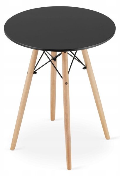 Jedálenská zostava TODI 60cm okrúhly stolový set čierny + 2 stoličky MARK čierne