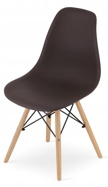 Jedálenská zostava TODI 80cm okrúhly stolový set biely a 2 stoličky OSAKA hnedé + 2 stoličky OSAKA hnedé ZADARMO