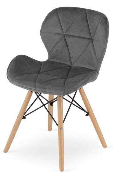 Jedálenská zostava TODI 60cm okrúhly stolový set čierny + 2 stoličky LAGO sivé