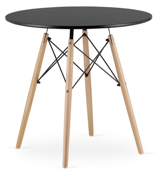 Jedálenská zostava TODI 80cm okrúhly stolový set čierny a 2 stoličky MARK čierne + 2 stoličky MARK čierne ZADARMO
