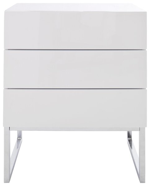 NOČNÝ STOLÍK, biela, chrómová, 50/60/40 cm Livetastic - Online Only spálne, Online Only