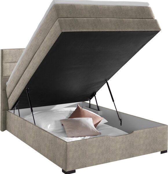 BOXSPRINGOVÁ POSTEĽ, 120/200 cm, taupe Carryhome - Postele