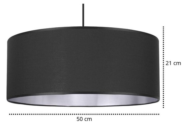 Závesné svietidlo Shade, 1x textilné tienidlo (výber z 2 farieb), (výber z 3 farieb konštrukcie), (fi 50cm), ch
