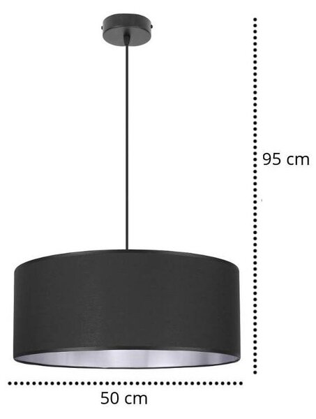 Závesné svietidlo Shade, 1x textilné tienidlo (výber z 2 farieb), (výber z 3 farieb konštrukcie), (fi 50cm), ch