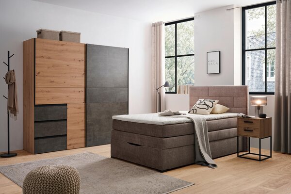 BOXSPRINGOVÁ POSTEĽ, 120/200 cm, taupe Carryhome - Postele