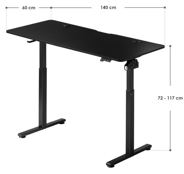Kancelársky stôl 140x60cm - čierny