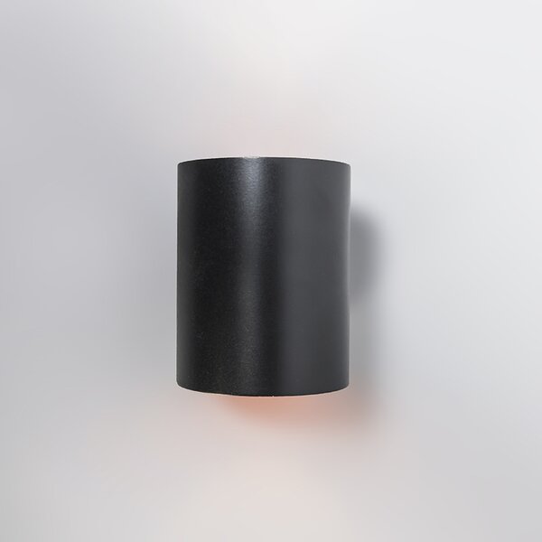 Nástenná lampa čierna so zlatým okrúhlym tvarom - Sola
