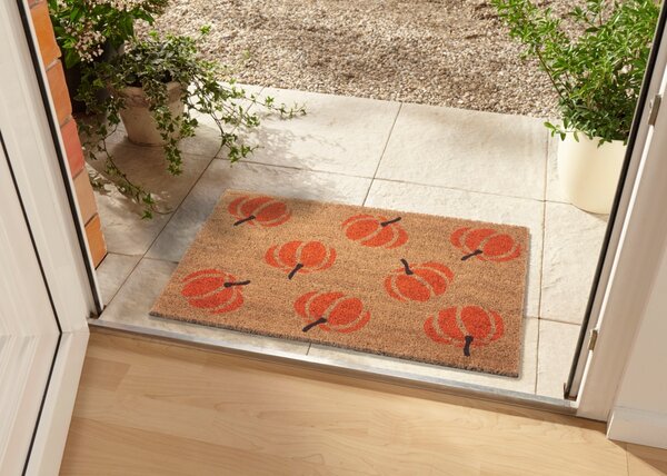 Hanse Home, Rohožka Halloween oranžové tekvice 105677 – na von aj na doma, 45x75, oranžová, chodba / predsieň