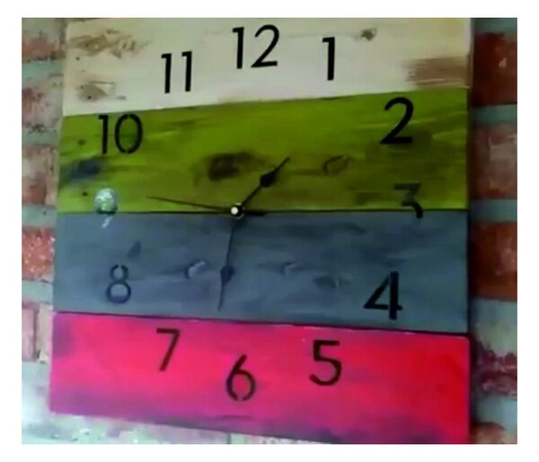 Hodiny z dreva, Nástenné hodiny drevené. Babičkyne hodiny alebo obraz na stenu, darček nástenné dekorácie, drevené hod 12D40175