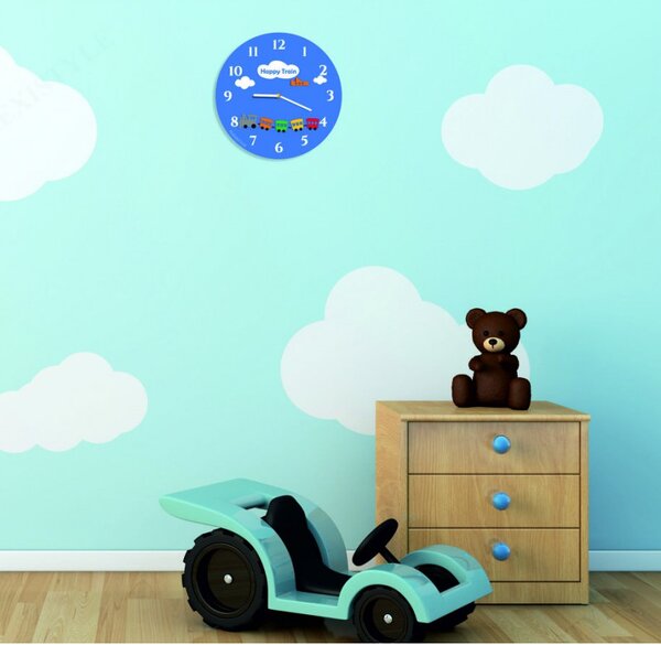 Moderné nástenné hodiny do detskej izby I SENTOP FL-z97-BLUE-RAL5015