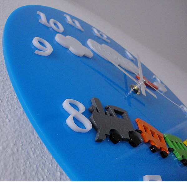 Moderné nástenné hodiny do detskej izby I SENTOP FL-z97-BLUE-RAL5015