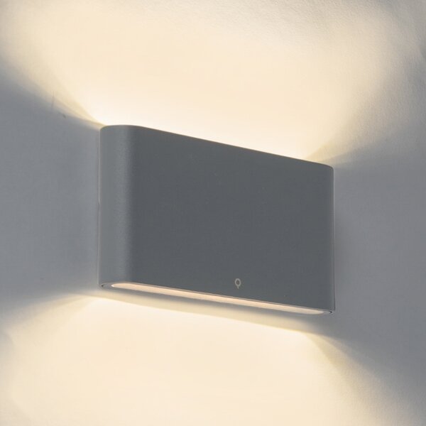 Vonkajšie nástenné svietidlo tmavosivé 17,5 cm vrátane LED IP65 - Batt
