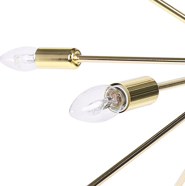 Závesná lampa zlatá kovová s 18 svetlami na strop moderný glamour štýl obývacia izba