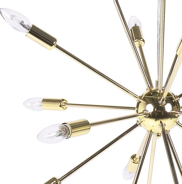 Závesná lampa zlatá kovová s 18 svetlami na strop moderný glamour štýl obývacia izba