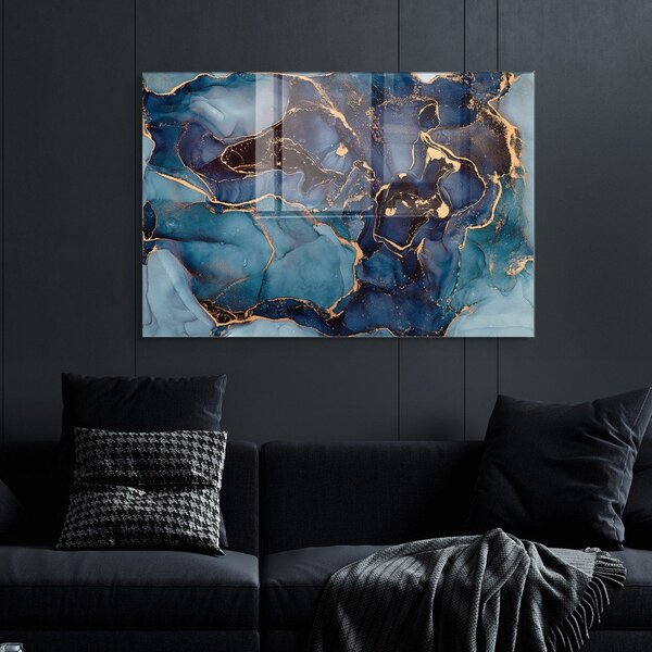Sklenený obraz 100x70 cm Dark Marble - Wallity