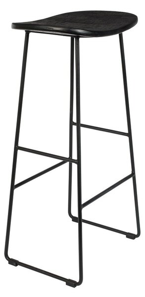 Čierna barová stolička z teakového dreva (výška sedadla 76 cm) Tangle – White Label