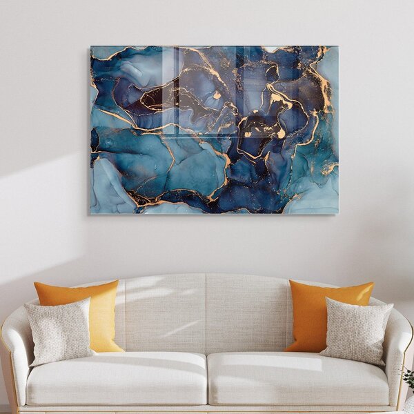 Sklenený obraz 100x70 cm Dark Marble - Wallity