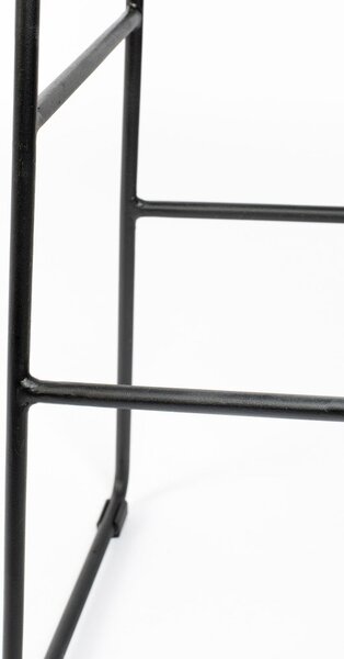 Čierna barová stolička z teakového dreva (výška sedadla 76 cm) Tangle – White Label