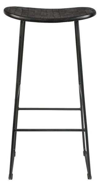 Čierna barová stolička z teakového dreva (výška sedadla 76 cm) Tangle – White Label