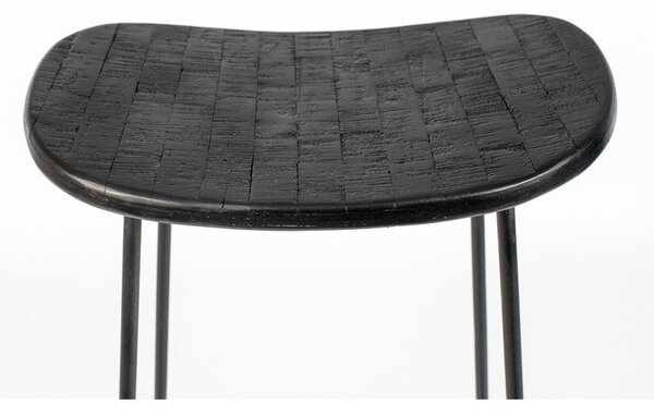 Čierna barová stolička z teakového dreva (výška sedadla 76 cm) Tangle – White Label