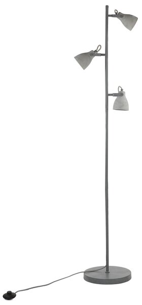 Stojaca lampa sivá betónový efekt 163 cm 3 nastaviteľné svetlá tienidlá industriálny štýl obývacia izba spálňa kancelária