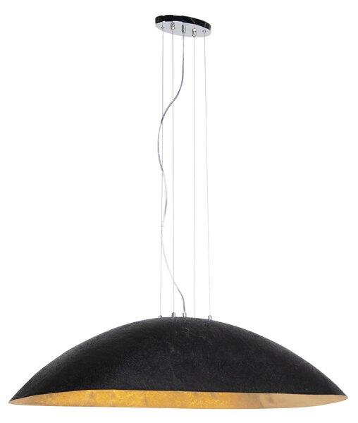 Priemyselná závesná lampa čierna so zlatom 115 cm - Magna