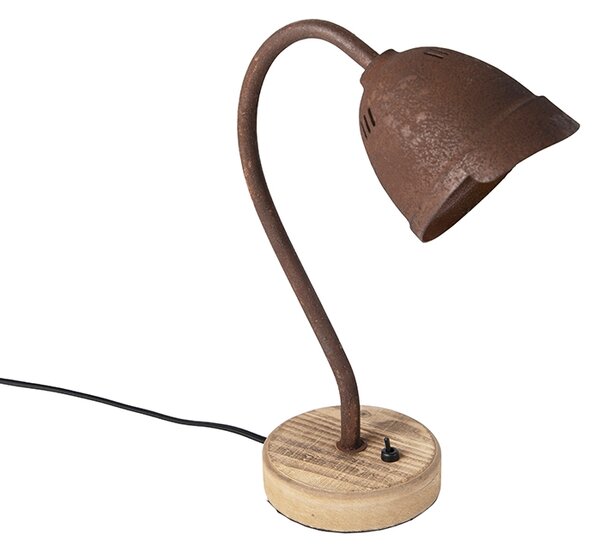 Rustikálna stolná lampa hrdzavohnedá - Rax