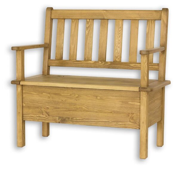 Massive home | Dřevěná lavice Corona XIV BNC14 Tmavý vosk Šířka 100 cm A- s úložným prostorem, bez područek