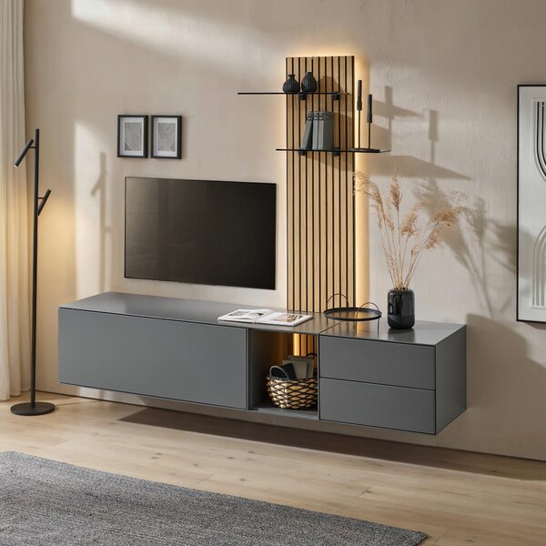 NÍZKA KOMODA, antracitová, 121/44/50 cm Dieter Knoll - TV nábytok