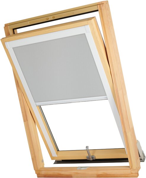 Termoizolačná roleta na strešné okno typu FAKRO 94x118 Farba látky: Grey Silver, Farba profilu: Biela