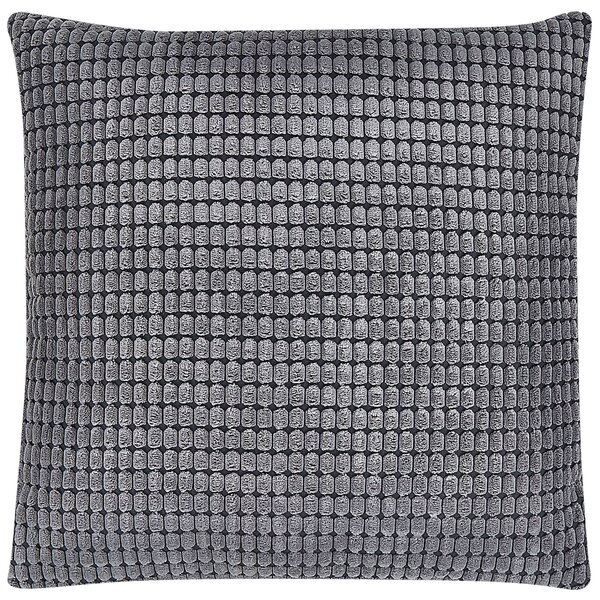 Sada 2 dekoratívnych vankúšov sivá zamat 45 x 45 cm štvorcový tvar geometrický vzor moderný glamour štýl doplnky