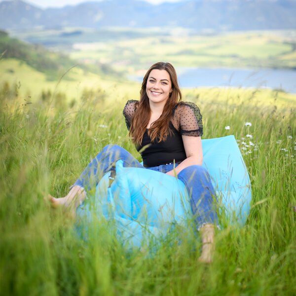 KONDELA Nafukovací sedací vak/lazy bag, modrá, LEBAG